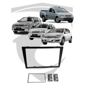 Moldura GM Vectra GT (2005 a 2011) / Meriva (2003 a 2011) / Montana (2003 a 2011) / Corsa (2002 a 2011) Black Piano 7" Fiamon