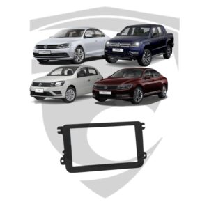 Moldura VW Gol G7 / Gol G8 / Saveiro G7 / Saveiro G8 / Jetta / Amarok / New Beetle / Passat / Variant / Tiguan (2007 a 2010) Preta 7" Fiamon