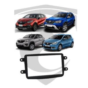 Moldura Renault Duster / Kwid / Sandero / Logan / Captur Preta 7" Fiamon
