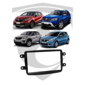 Moldura Renault Duster / Kwid / Sandero / Logan / Captur Black Piano 7" Fiamon