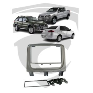 Moldura Fiat Palio / Siena / Strada (2013 a 2019) Prata 7" Fiamon