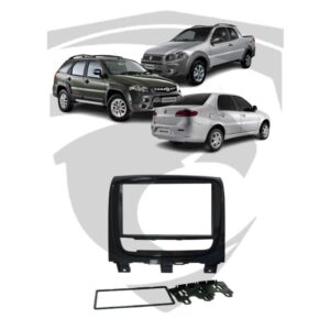 Moldura Fiat Strada / Strada Adventure / Palio Weekend / Palio Week Adventure / Siena (2013 a 2019) Grafite Escuro Brilhante 7" Fiamon