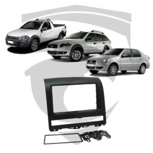 Moldura Fiat Palio / Palio Adventure / Palio Weekend / Strada / Idea / Siena (2008 a 2012) Preta 7" Fiamon
