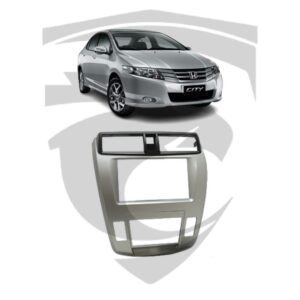 Moldura Honda City (2008 a 2012) Ar Digital Prata 7" Fiamon
