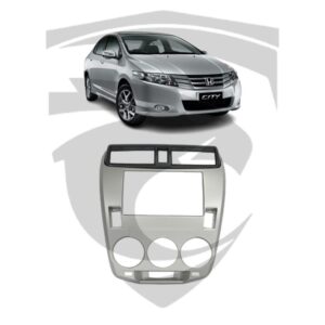 Moldura Honda City (2008 a 2014) Ar Analógico Prata 7" Fiamon