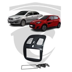 Moldura Fiat Grand Siena (2012 a 2021) / Palio Sporting (2012 a 2017) Grafite Escuro Brilhante 7″ Fiamon