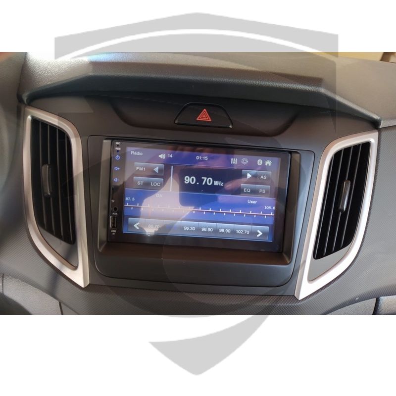 Moldura Hyundai Creta (2017 a 2021) Preta Fosca 7" Fiamon - Imagem 3