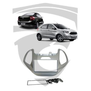 Moldura Ford Ka / Ka+ (2014 a 2017) Prata 7" Fiamon