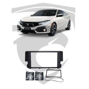 Moldura Honda Civic G10 (2017 a 2021) Preta 7" Fiamon