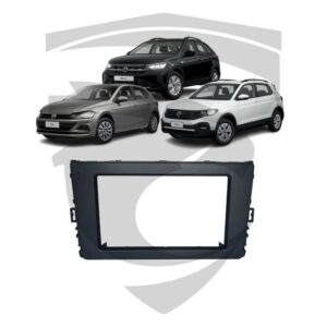 Moldura VW T-Cross / Novo Polo / Virtus (2018 a 2023) / Nivus (2020 a 2023) Preta 7" Fiamon