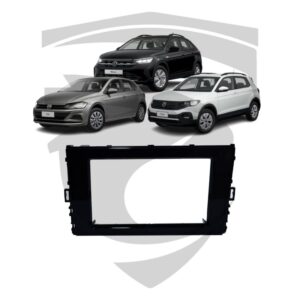 Moldura VW T-Cross / Novo Polo / Virtus (2018 a 2023) / Nivus (2020 a 2023) Black Piano 7" Fiamon