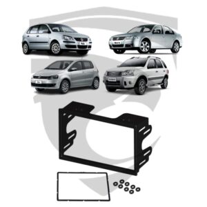 Moldura VW Polo / Golf / Fox / Bora / Passat / Ford Ecosport / Fiesta 7" Preta Fiamon