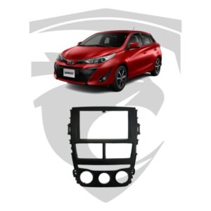 Moldura Toyota Yaris (2018 a 2022) Ar Analógico Black Piano 7" Fiamon