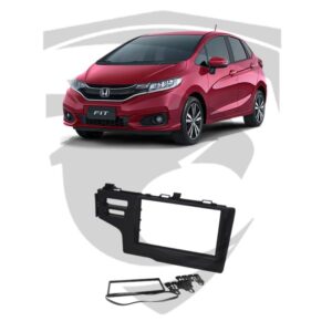 Moldura Honda Fit G3 (2017 a 2021) / Honda WR-V (2017 a 2022) c/ Botão Air Bag Duplo 7" Black Piano Fiamon