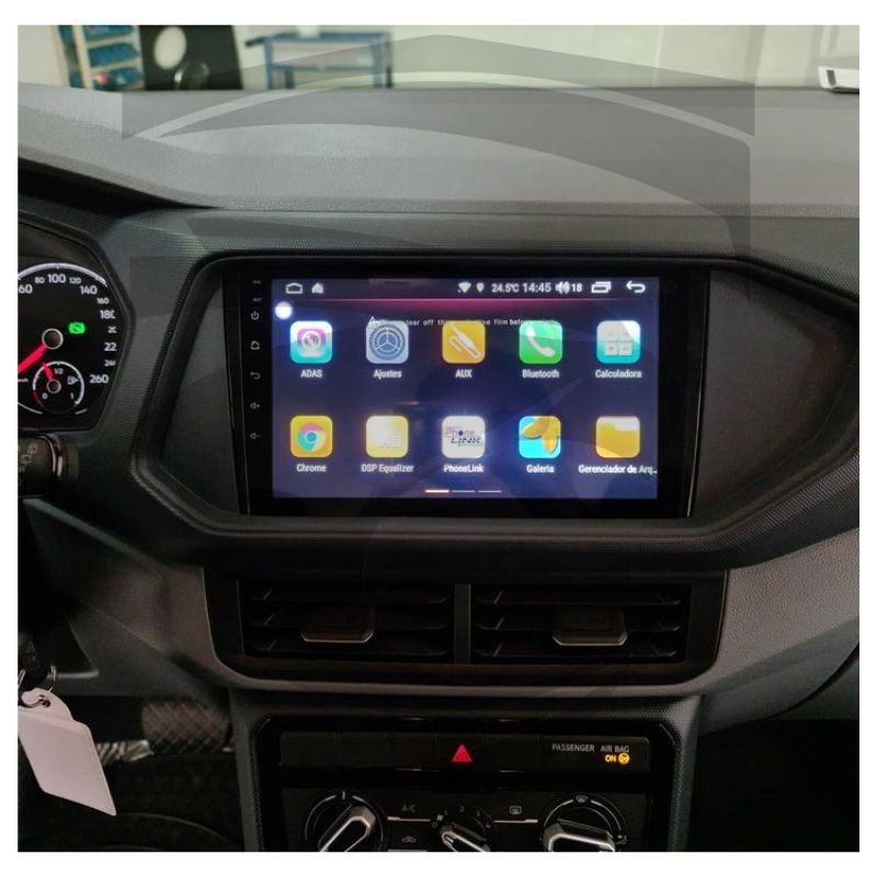 Moldura VW Novo Polo, Virtus, T-Cross e Nivus Black Piano 9" Fiamon - Imagem 3
