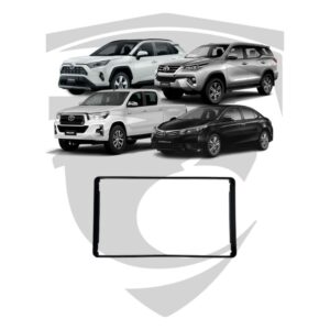 Moldura Toyota Corolla (2018 a 2020) / SW4 (2018 a 2020) / Hilux (2019 e 2020) / Rav4 (2019 e 2020) Black Piano 8" Padrão Pioneer Fiamon