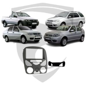 Moldura Fiat Palio Fire G2 / Siena 1.0 Fire / Strada 1.4 MPI Fire (2002 a 2014) Sem Ar Cinza 7" Fiamon
