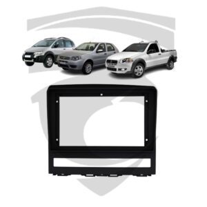 Moldura Fiat Palio / Strada / Palio Weekend / Strada Adventure / Idea / Siena (2008 a 2012) Preta 9″ Fiamon