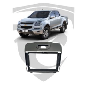Moldura GM S10 e Trailblazer (2013 a 2015) Grafite 9" c/ Adaptador 7" Fiamon