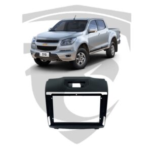 Moldura GM S10 e Trailblazer (2013/2015) Black Piano 9" c/ Adaptador 7" Fiamon