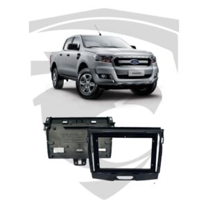 Moldura Ford Ranger XLS (2017 a 2019) Black Piano 9" c/ Adaptador p/ 7" Fiamon