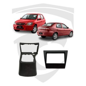 Moldura GM Celta G2 (2006 a 2015)/ Prisma (2006 a 2012) Preta 7" Fiamon