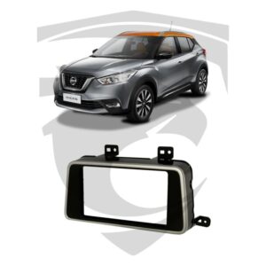 Moldura Nissan Kicks (2016 a 2022) Black Piano c/ Friso Prata 7" Fiamon