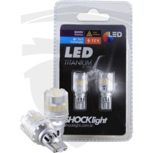 Lâmpada LED T15 Titanium CANBUS c/ 18 LEDs 6000K 12V Shocklight
