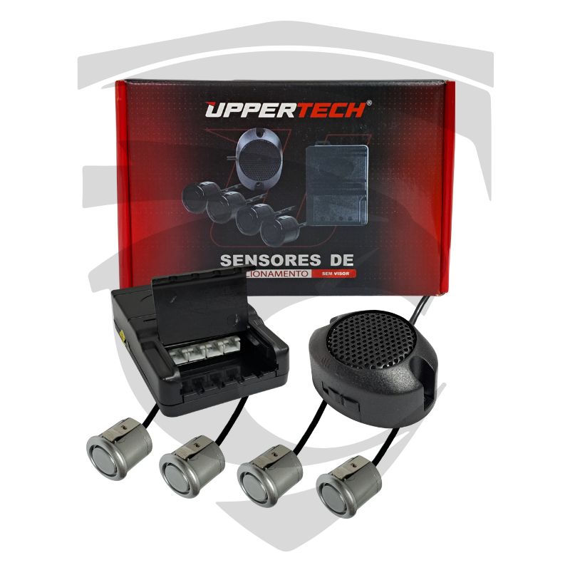 Sensor de Estacionamento 4 pontos Sonoro Prata Uppertech