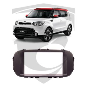 Moldura Kia Soul (2016 a 2020) Preta 7" Expex