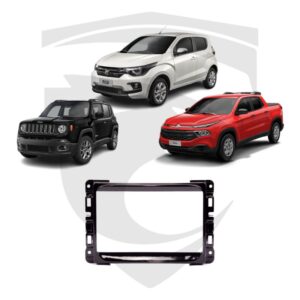 Moldura Fiat Mobi, Toro, Jeep Renegade (2016 a 2021) Black Piano 7" Padrão Chinês Expex
