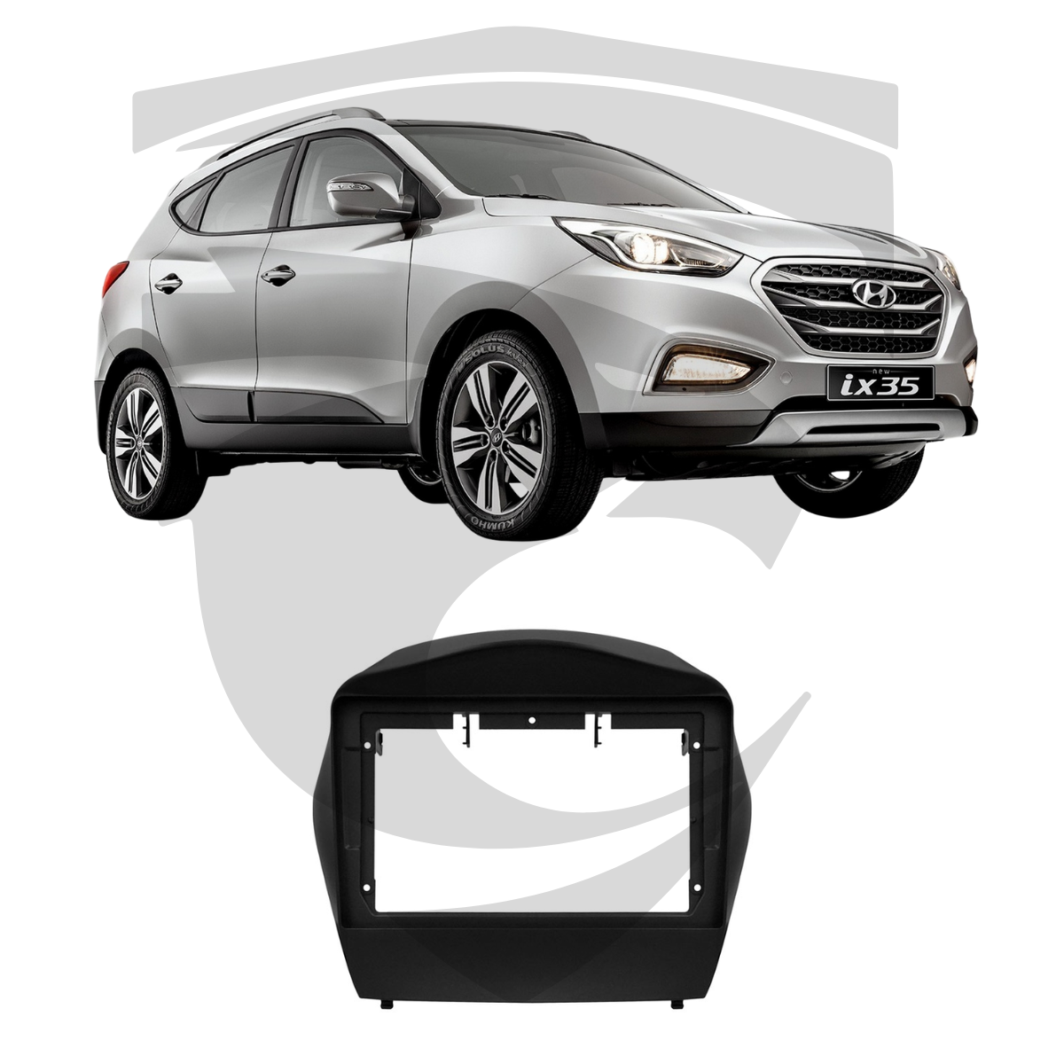 Moldura Hyundai IX35 (2010 a 2020) Preto Fosco 9" Expex