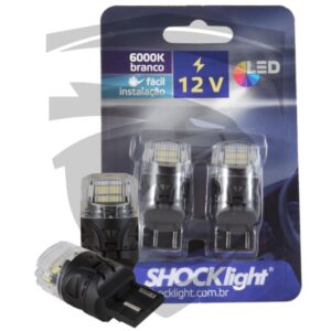 Lâmpada LED T20 2 Polos com 16 LEDs Branco 12V Shocklight