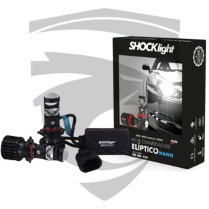 Kit Conversão LED Nano Elíptico 9005 HB3 Mini Projetor 5000LM 6500K 35W 12V Shocklight