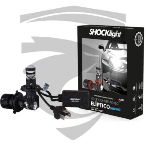 Kit Conversão LED Nano Elíptico H4 Mini Projetor 5000LM 6500K 35W 12V Shocklight