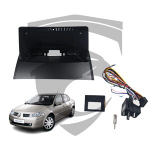 Kit Moldura + Chicote CAN Renault Megane (2003 a 2009) Preto Fosco 9" Uppertech