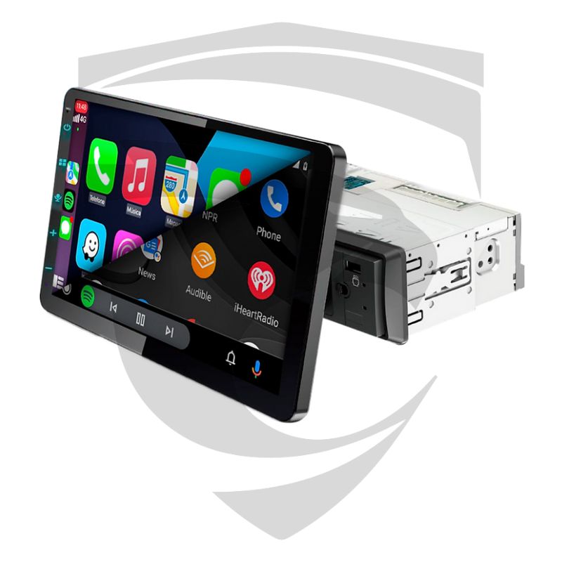 Multimídia 1DIN 10″ Android HT-8025CA com Tela Rotativa | Apple Carplay ...