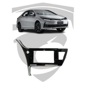 Moldura Toyota Corolla (2018 a 2019) Modelo com Relógio Black Piano 10" Fiamon