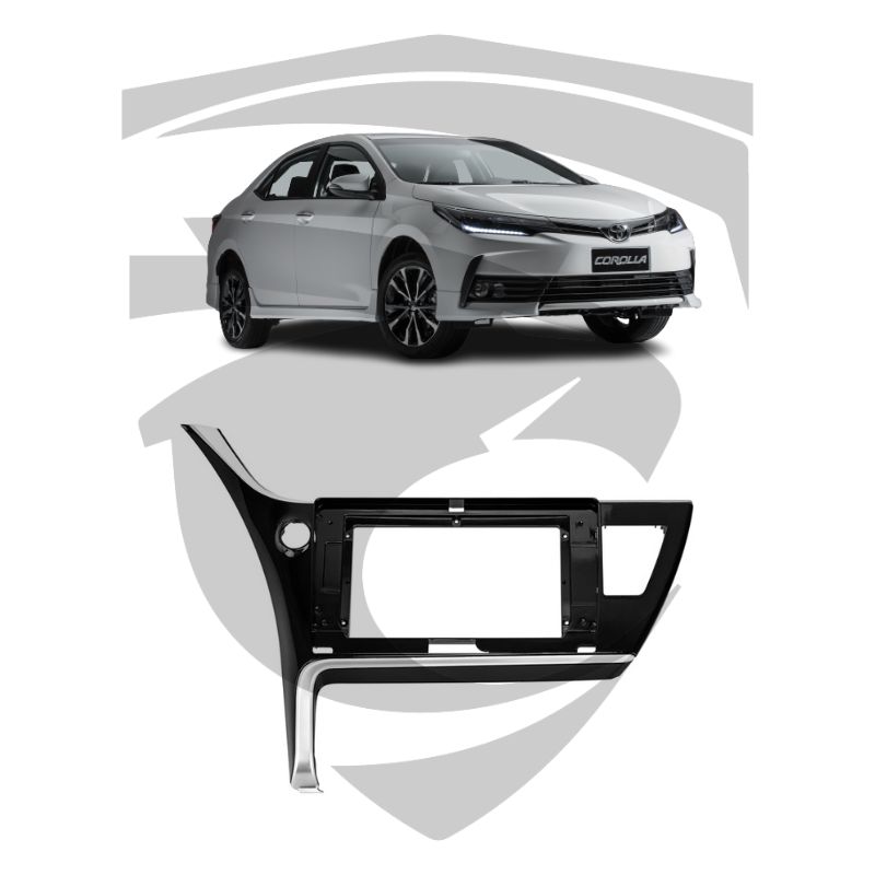 Moldura Toyota Corolla (2018 a 2019) Modelo com Relógio Black Piano 10" Expex