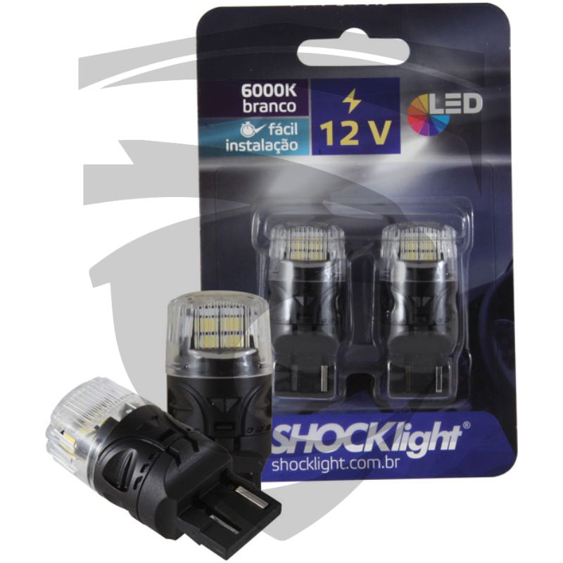 Lâmpada LED T20 1 Polo com 16 LEDs Branco 12V Shocklight