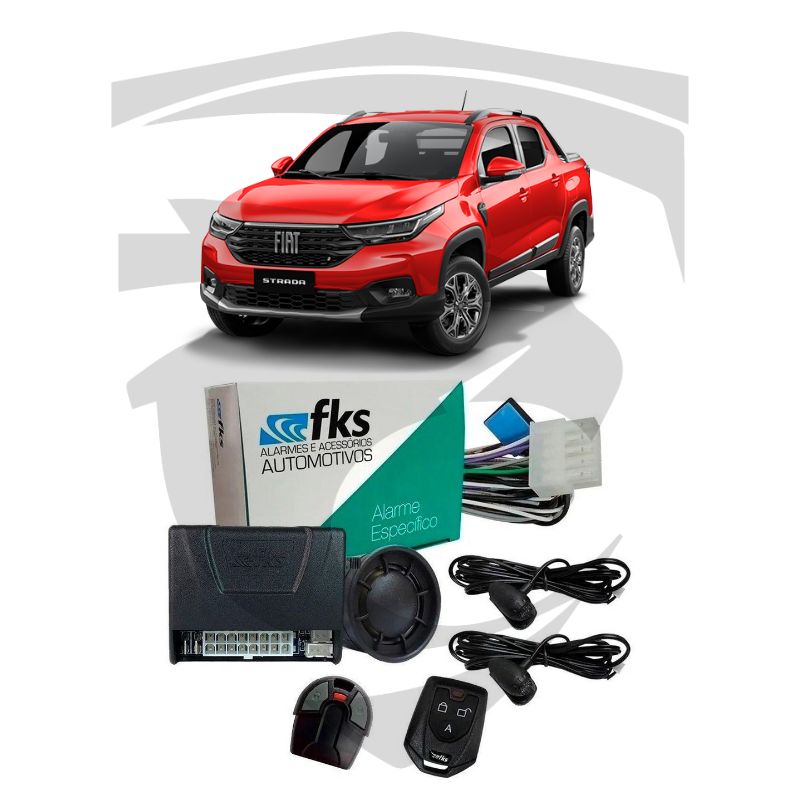 Alarme Específico Fiat Strada (2021 a 2022) c/ 1 Controle e 1 Cabecinha Fiat FK902 FKS