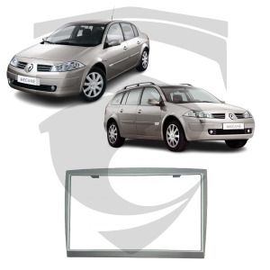 Moldura Renault Megane Dynamique Sedan e Grand Tour com suporte 2007 a 2013 7" Prata Fiamon