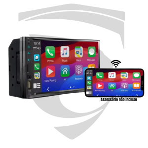 Multimídia 7" MP5 HT-3827CA com Apple Carplay e Android Auto sem fio | Entrada USB | Bluetooth H-Tech