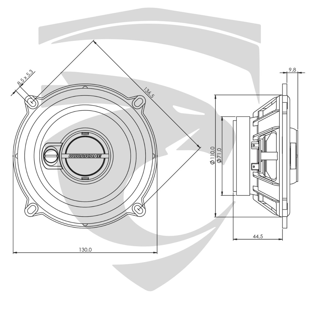 Alto Falante Triaxial 5" Aurum 120W RMS Hurricane - Imagem 4