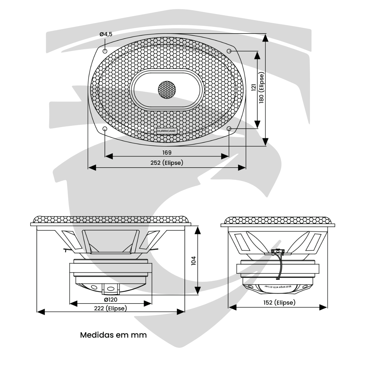 Alto Falante 6x9" MBC 690 500W RMS Hurricane - Imagem 4