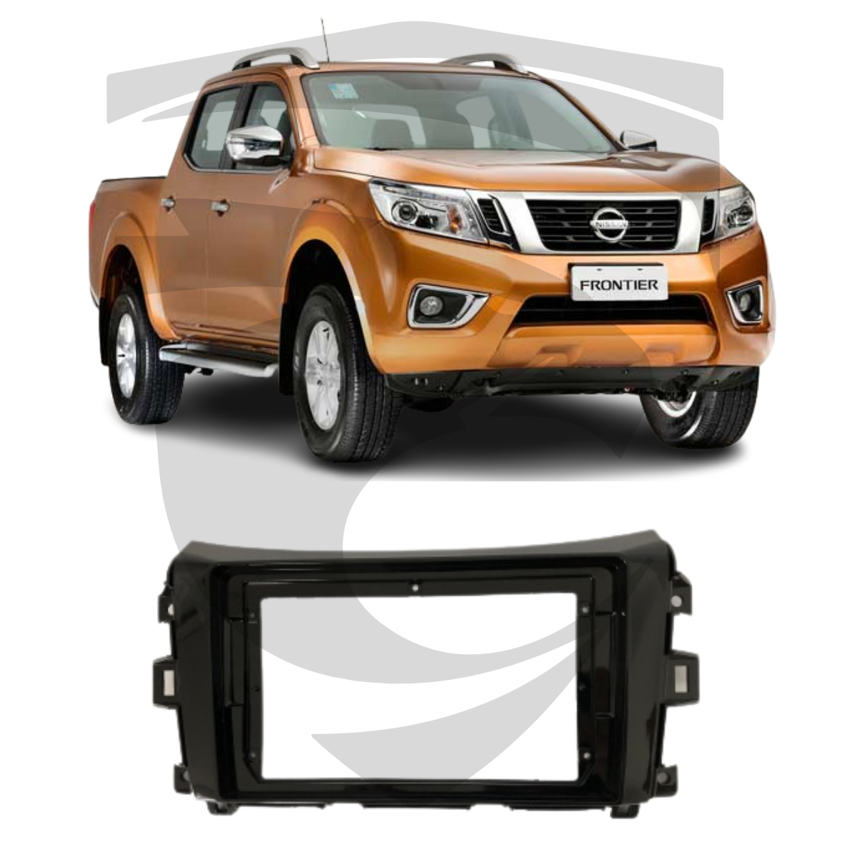Moldura Nissan Frontier 2017 em diante Black Piano 9" Fiamon