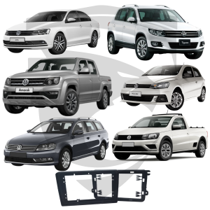 Moldura VW Jetta / Tiguan / Amarok / Fusca / Gol / Saveiro / Passat / Variant Preta 9" Fiamon