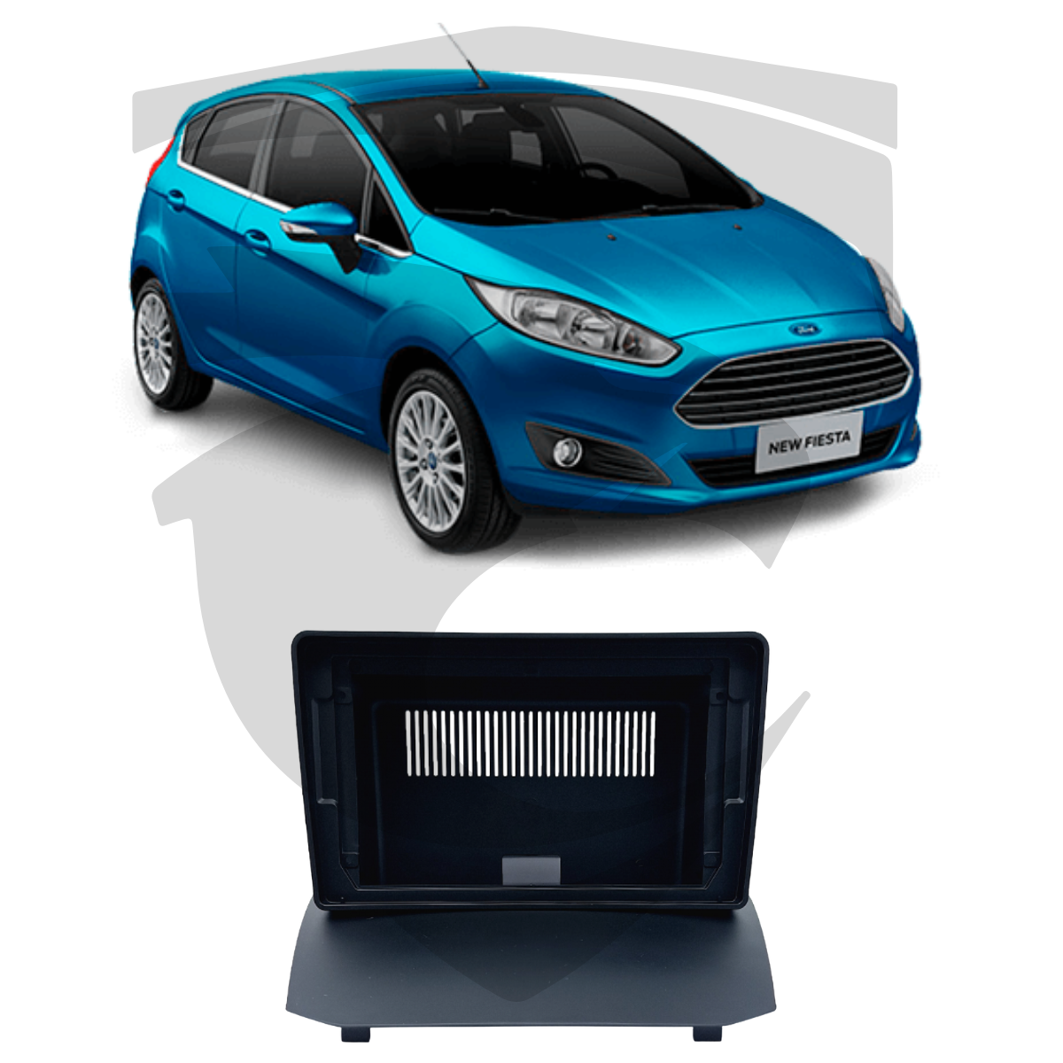 Moldura Ford New Fiesta (fabricado no Brasil) Hatch 2013/2018 Preta 9" Fiamon