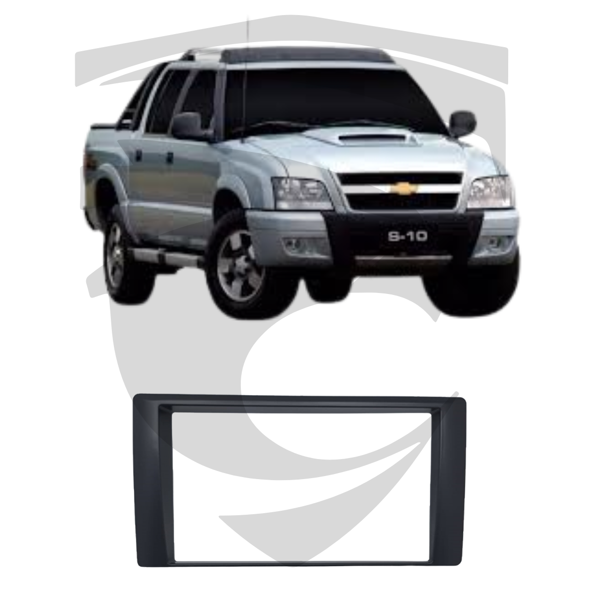 Moldura GM S10 Pitbull e Blazer 2001/2011 Grafite 7" Fiamon