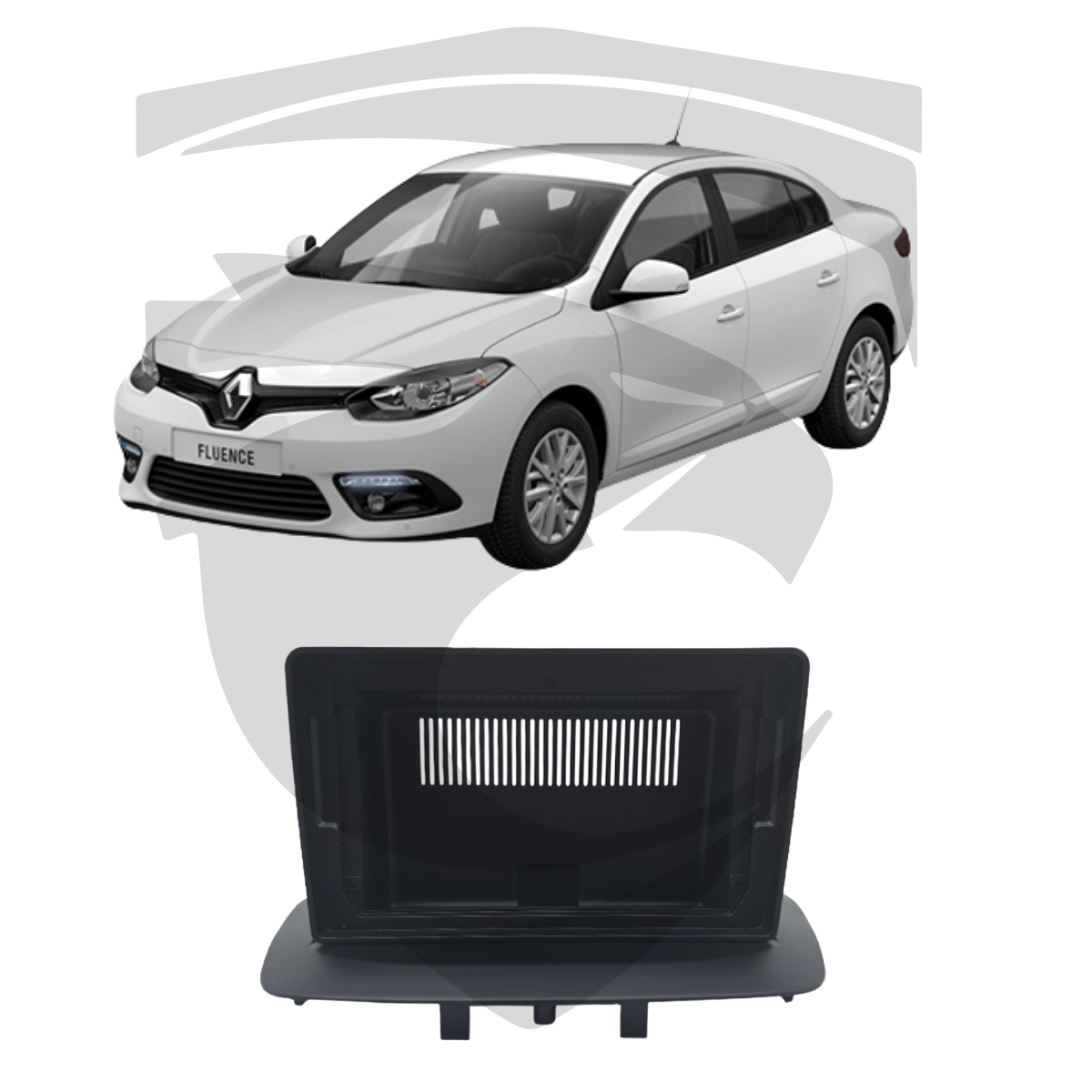 Moldura Renault Fluence 2011/2018 Preta 9" Fiamon